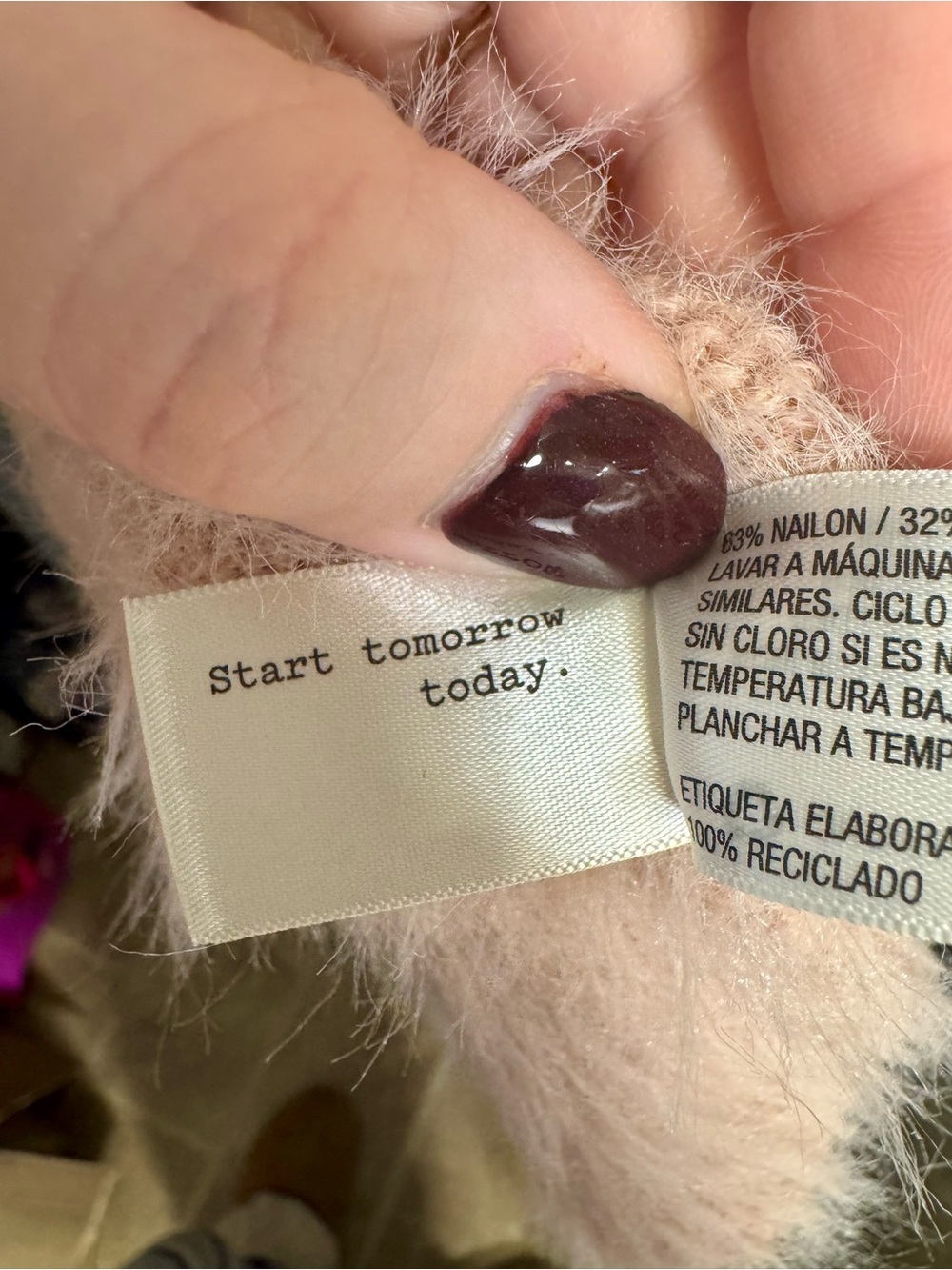 a new day Pale Pink Fuzzy Crewneck Sweater - Picture 5 of 6